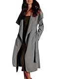 Fanala Women Ladies Celb Long Sleeve Wrapped up Draped Belted Coat Cape