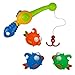 Bath Toys Bathtub Fishing Game with Floating Fish Pole Squirt Water Learning Toy with Funny Expression for Baby Toddlers Kids Girls Boys Early Education, Random Delivery