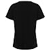 Meaneor Women's Solid Comfy Loose Fit Roll Over Short Sleeve V Neck Batwing Top Tee Black M