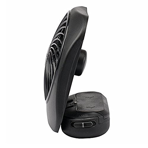 O2COOL Treva 5 Inch Battery Powered Fan Portable Desk Fan 2 Cooling Speeds with Compact Folding & Tilt Design Cubicle Accessories Small Portable (Black)