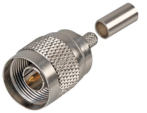 Pro Signal N Male Crimp Connector – RG58U Coaxial Adapter, Straight, Nickel-Plated Contacts – PSG04290
