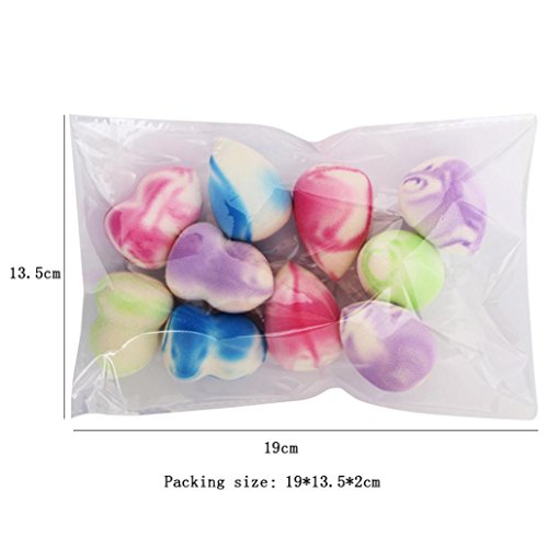 Franterd 10PCS Pro Beauty Flawless Makeup Foundation Puff Multi Shape Sponges Blender