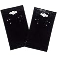 The Display Guys 100-pc Earring Cards for Selling - Jewelry Hanging Earring Display Cards, Earring Holder Cards (Black Flocked Velvet, 2 x 4) Fit 3 Pairs