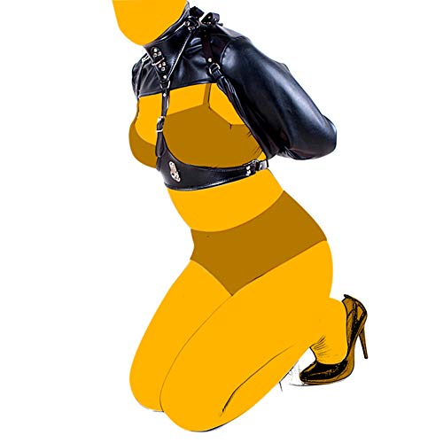BDSM Bondage Body Harness PU Leather Straight Jacket – Bleck Fetish Halloween Costume Women Adult Toys for Couples Adult Game,Black