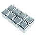 dapai Whiskey Stones Stainless Steel Reusable Chilling Ice Cubes for Vodka, Cocktail, Brandy and More, Pack of 8 with Freezer Tray and Ice Tong