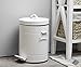 AMG and Enchante Accessories, Round Waste Bin, 5L Garbage Trash Can with Step Foot Pedal, WB07W WHT, Glossy White