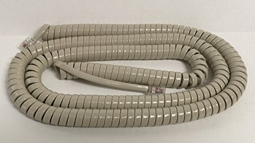 The VoIP Lounge 25 Ft Long Ash Handset Receiver Curly Cord for Nortel Norstar M Series Phones M7100 M7208 M7310 M7324 M2008 M2616 M5316