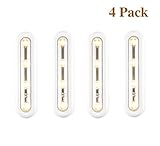 Ledinus 4 Pack 4-LED Touch Tap Push Stick-on Anywhere Light Super Bright LED Night Light for Closets, Attics, Garages, Car, Sheds, Storage Room,Warm Light
