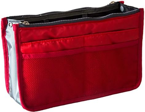 Brilliance Co Multi-pockets Nylon Insert Organisier Bag, Travel Storage Bag - Red