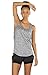 icyzone Yoga Tops Workouts Clothes Activewear Built in Bra Tank Tops for Women (S, Grey Melange)