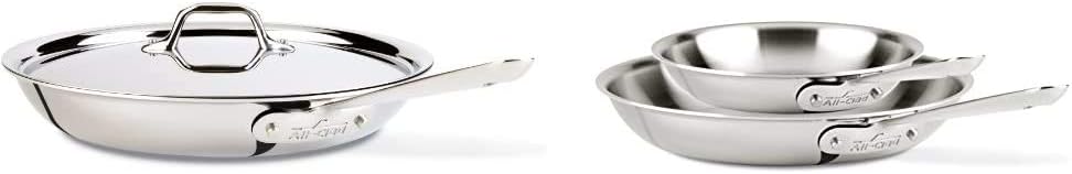 All-Clad D3 Stainless Cookware, 12-Inch Fry Pan with Lid, Tri-Ply Stainless Steel, Professional Grade, Silver, Model:41126: Omelet Pans: Kitchen & Dining
