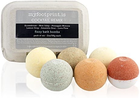 Special Edition Cocktail-Inspired Six-Pack of Mixed Ultra Luxe Spa Bath Bombs, Manufactured By Level Naturals