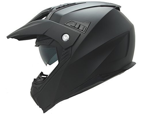 Vega Helmets Cross Tour 2 Dual Sport Helmet with Internal Sun Visor - Full Face Motorcycle Helmet for Motocross ATV MX Enduro Quad, 5 Year Warranty (Matte Black, X-Large)