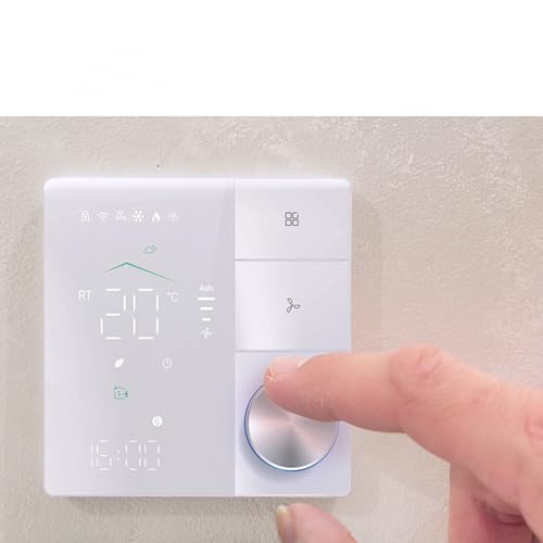 ALISMAEEL WiFi Smart Thermostat Air Conditioner Temperature Controller 2 Pipe for Home, HVAC Fan Coil Thermostat Smart Temperature Controller App and Voice Control