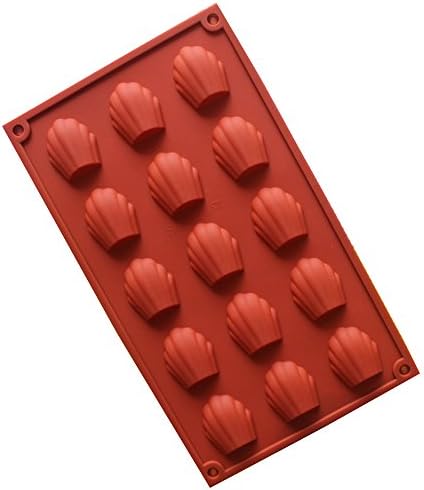 Rainie Love 15 Holes Shell Shape Silicone Mold Baking Mould for Chocolate/Cake/Candy/Cookie/Muffin/Madeline