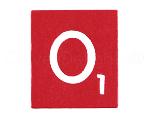 100 Wood Scrabble Tiles - Red Color - Complete Set - Game Replacement Crafts Weddings Scrapbooking