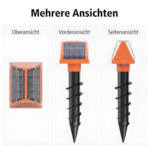 Mole Repeller Pack of 2 Mole Repellent Dual Solar Mole Repellent for Garden Vole Repellent IP54 Waterproof Against Vole & Mole