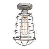 Design House 519686 Ajax 1 Light Semi Flush Mount Ceiling Light, Galvanized Steel Finish (Tools &amp; Home Improvement)