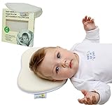 Baby Pillow for Newborn.Head Shaping and Neck Support for Sleeping in Crib.Prevent Flat Head Syndrome (Plagiocephaly).Memory Foam Cushion for Infants. Hypoalergenic Breathable Bamboo Cover. White