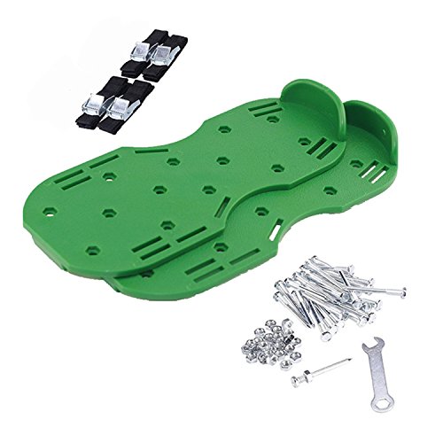 Luxxi Lawn Aerator Shoes w/Metal Buckles Spike Shoes with Straps - Heavy Duty Spiked Sandals for Aerating Your Lawn and Grass for Garden or Yard (With 2 Straps)