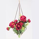 Decorative Detachable Hanging Geometric Himmeli Mobile Wreath Flower Rack Air Plant Holder 10 inches Rose Gold Slim