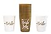 14 Bride and Bride Tribe Bachelorette Party Cups, Bridal Shower Cups for Bachelorette Party, Bridal Shower - White and Gold, 16 Ounces
