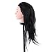 Anself Hairdressing Training Practice Head Long Hair Black Dummy Model Mannequin Cut with Clamp