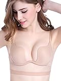 Intimate Portal Women Convertible Multiway Push Up Plunge Bra Nude Beige 36C