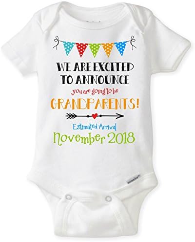 CarefreeTees You're Going to Be Grandparents! - Pregnancy Announcement (Unisex Baby Bodysuit NB November 2018)