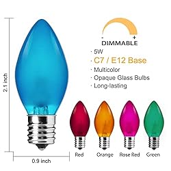 C7 Replacement Christmas Lights Bulbs, Multicolor
