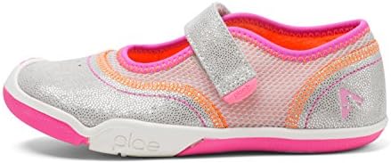Plae Girls Emme Shimmer Suede & Mesh Silver Sneaker