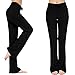ADANIKI Women's Long Modal Comfy Drawstring Trousers Loose Straight-Leg for Yoga Running Sporting (Black, L)