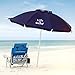 Life is Good ALIGUMB-N-1PK Beach Umbrella with Sand Anchor, Towel Hook, and Tilting Pole, Solid Navy