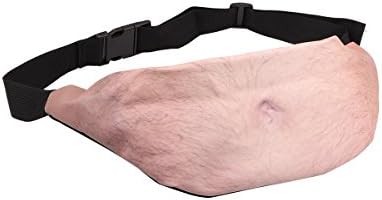 Novelty Dad Bag Unisex Fake Belly Fanny Pack | Funny Waist Pouch | Excellent Gag Gift| Waist Pack Dad Bag with Adjustable Belt white elephant gifts gag gifts(Style A(35x15cm))