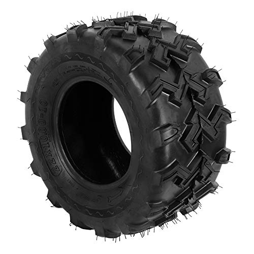 Qiilu Dual ATV UTV Tires 22x10-10 6 PR Tubeless Tires, Off-Road ATV Mud Tires, Rubber Sport Tires Replacement for Go Kart, Golf Cart, Lawn Mower, Quad ATV, UTV (2 PCS)