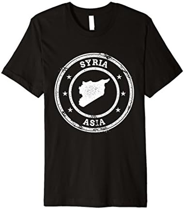 Mens SYRIA Passport Stamp T-Shirt XL Black