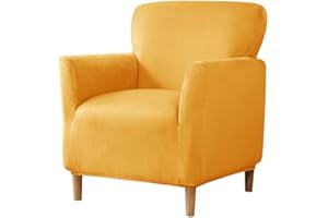 Elehealthy Stretch Chair Covers Banquet Armchair Slipcovers Luxury Velvet Armchair Sofa Covers Chair Slipcover Anti-Slip Furniture Protector for Living Room Friendly for Kids Pets