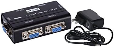KERVEY VGA Splitter 4 Way Distributor 1 input 4 output Support 250MHz up to 1920x1440 Widescreen LCD Monitors