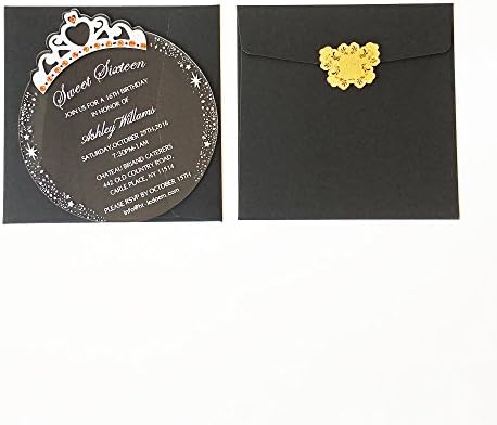 Customized 150x170mm Round Princess Crown Shape Clear Acrylic Birthday Invitation Card Sweet Sixteen Invitation Card 100pcs Per Lot