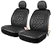 Leader Accessories Diamond Design Black Leather Seat Covers Set for Car Truck SUV Front Seat Sideless Seat Protector