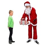 Besteamer Santa Claus Christmas Suit Costume Set For Party Cosplay Red