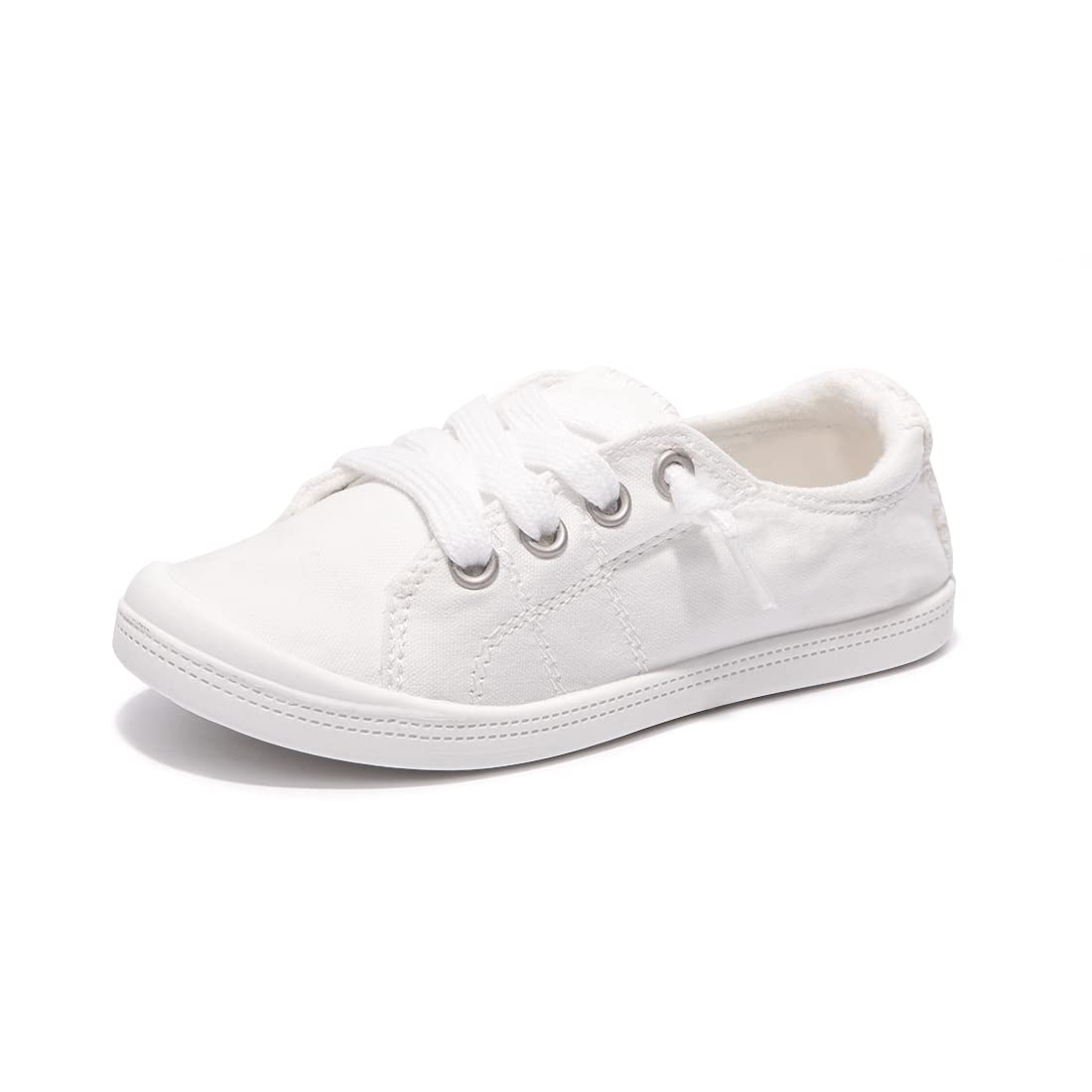 Photo 1 of (unknown size)(see images) Boy and Girl Slip on Canvas Sneaker, Kids Low Top Casual Fashion Shoes, Comfy Lace up Walking Shoes 