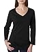 Bella Women's 3/4 Sleeve V-Neck T-Shirt, Black, XX-Large