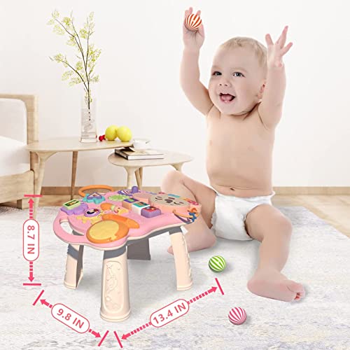 AM ANNA Baby Walking Toy for 12 Month Old Girls, Walker for Baby Girl, Baby Push Walkers for Babies,3 in 1 Push Toys for Babies Learning to Walk, Early Learning Toy for Infant 12 Months, Pink (Pink)