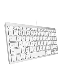Ma y - Teclado compacto con cable USB   Diseño pequeño y delgado   Compatible con ordenadores de sobremesa Apple Mac Mini iMac, MacBook Pro Air y ordenadores portátiles con Windows PC - Aluminio
