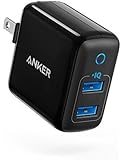 [Upgraded] Anker PowerPort II with Dual PowerIQ Ports, 24W Ultra-Compact Travel Charger with Foldable Plug, for iPhone X / 8 / 7 / 6s / 6 Plus, iPad Pro / Air 2 / mini 4, Samsung S5, and More