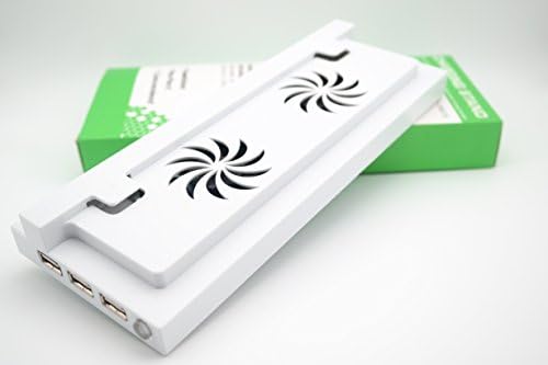 Tolin Vertical Stand with Cooling Fan and 3 USB Ports for Xbox one S Console White