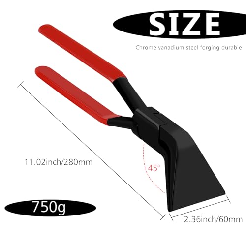 WIYETY Rot Abkantzange Falzzange: Abfalzen Werkzeug mit Rutschfestem Griff, Breit 60 mm Biegezange, Dachdecker Werkzeug aus Chrom-Vanadium-Stahl, Blechbiegezange für Heimwerker (45°) thumbnail 2