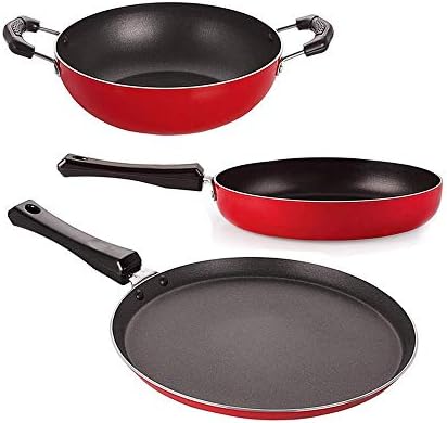 Nirlon Non-Stick Aluminium Mini Cookware Set (Tawa, Fry Pan, Kadhai) Nirlon Non-Stick Aluminium Mini Cookware Set (Tawa, Fry Pan, Kadhai)
