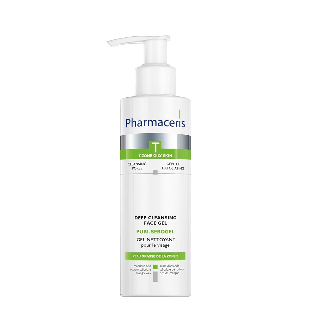 Pharmaceris T Puri-Sebogel, Antibacterial Face Wash Gel, Deep Cleansing Gel for Acne Skin, Unclogs Pores, Mild Cleansing Ingredients - 190 ml